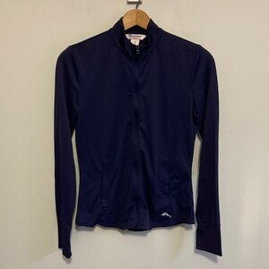 Tommy Bahama Golf Women's Dark Blue Full Zip-Up Textured Jacket, Size Small